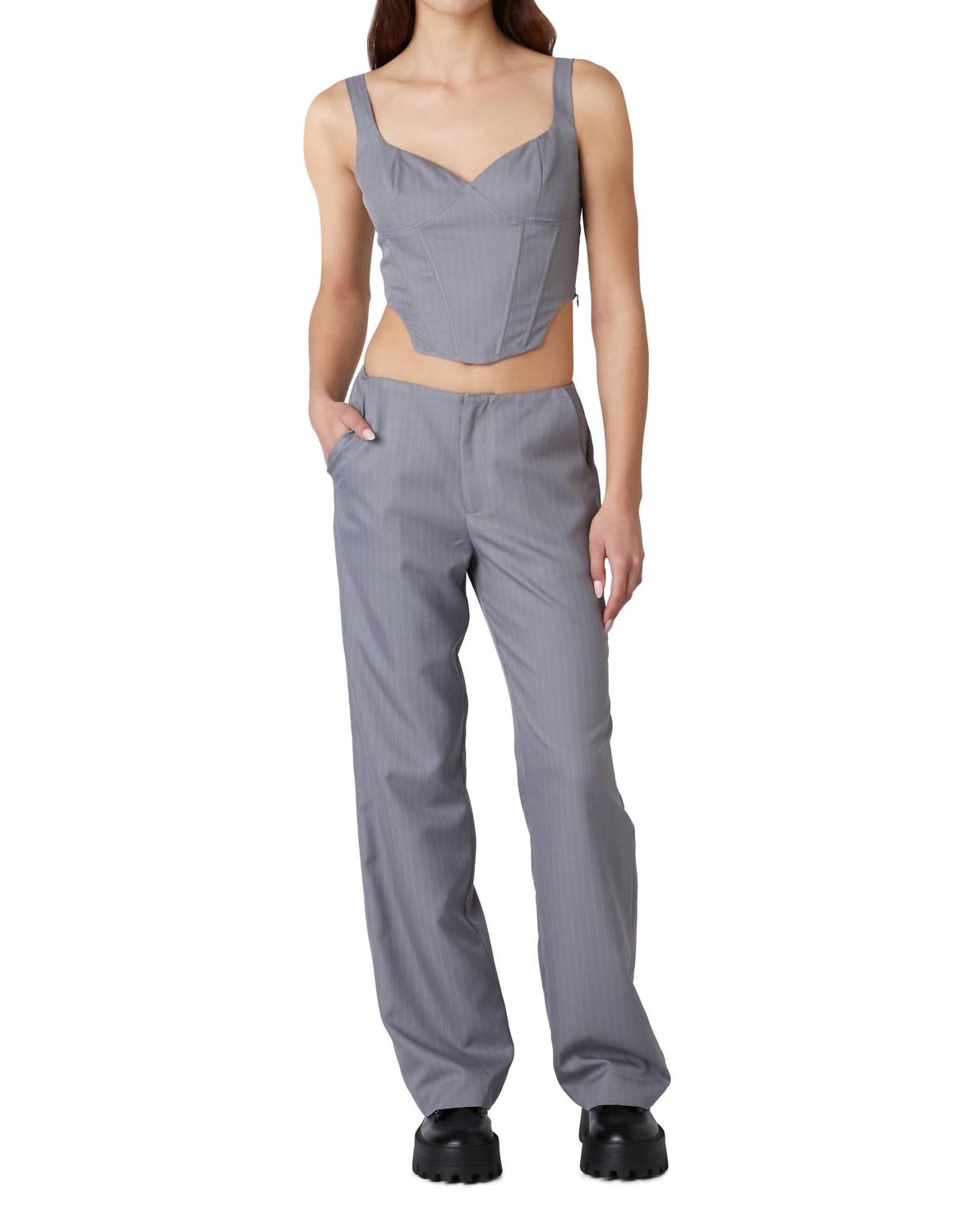 Nia - Eloise Pin Stripe Low Rise Pants
