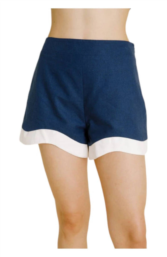 Aureum - Linen Wave Hem Shorts