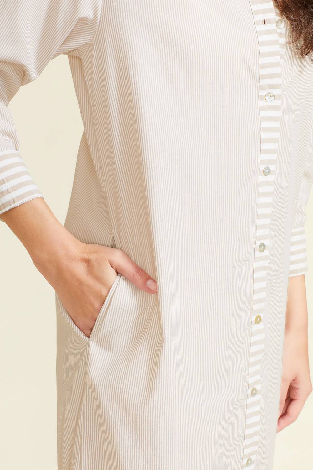 Sitano - Riga Striped Maxi Shirt Dress