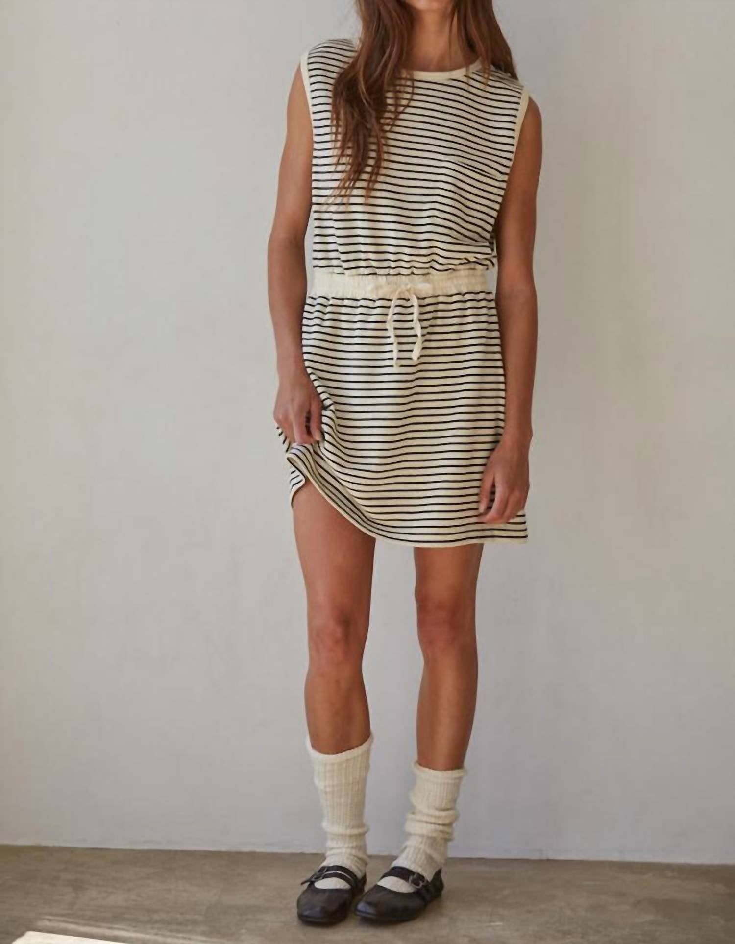 By Together Swen Sleeveless Mini Dress in striped - women's dress - alternate view