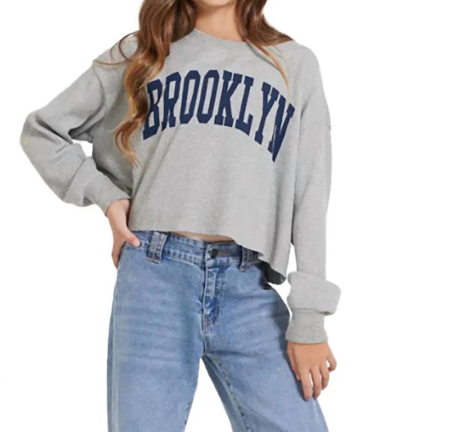 Vintage Havana Brooklyn Thermal Sweater in grey - kids' sweater