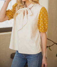 Voy - Sweetheart Tie Front Neck Suede Top