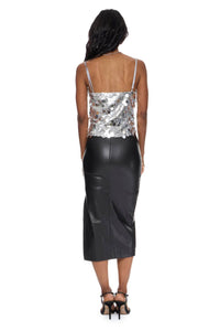 DELUC Mentha Top in silver - women's shirt - alternate view