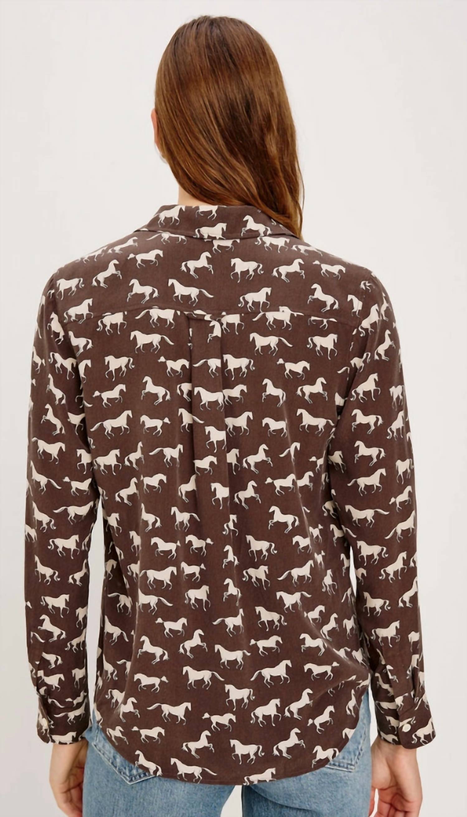 Rails - Kate Long-sleeve Silk Buttondown Blouse