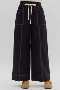 Entro - Penelope High-waist Drawstring Wide-leg Pants