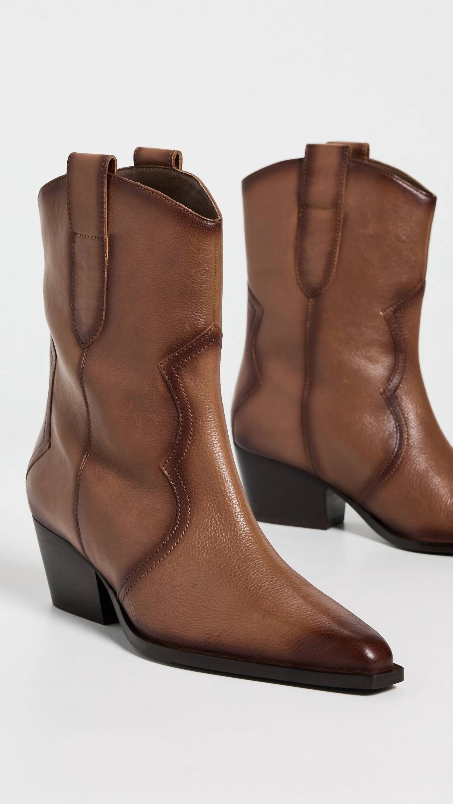 Free People Women's Cat Nap Cowboy Boots in brown - women's shoe - detail view