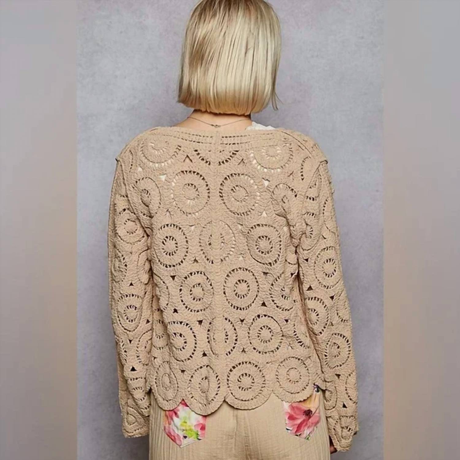 Pol - Soft Scallop Knitted V-neck Button Down Cardigan