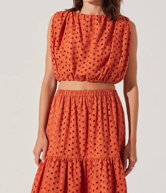 Astr - Nalley Eyelet Crop Top