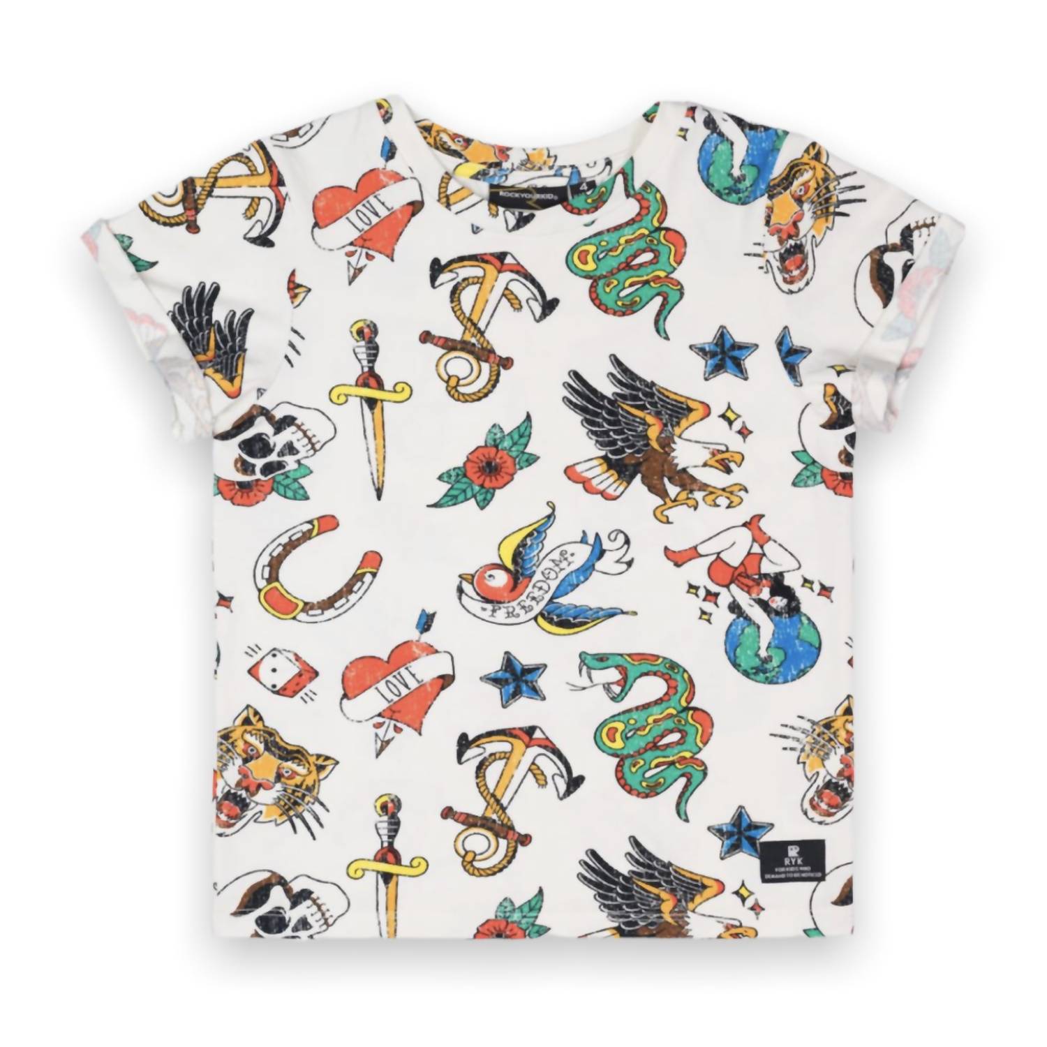 Rock Your Baby - Kid's Retro Tats Short Sleeve T-shirt