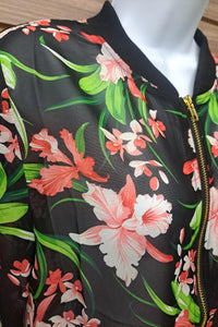 Day & Night - Women's Floral Zip Up See Thru Jacket