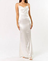 Blue Blush To Have And To Hold 3d Floral Applique Maxi Dress in white - women's dress