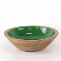 The Royal Standard - Green Enamel And Wood Serving Bowl