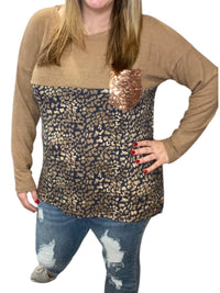 Honeyme - Animal Print Pocket Tee
