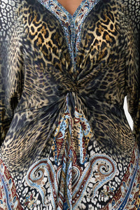 Camilla Twist Front Dress in istanbul animalia - women's dress - view 4