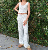 8Apart - Hayes Floral Pointelle Lace Trim Cami