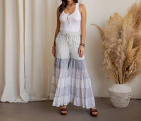 Young Threads - The Desert Wanderer Mixed Texture Tiered Palazzo Pant