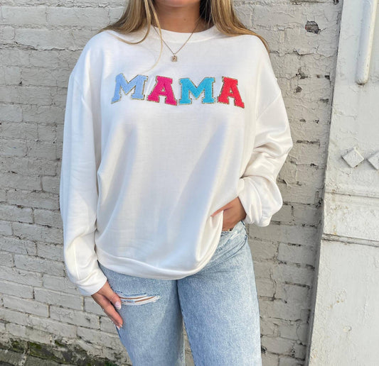 MAMA Chenille Patch Sweatshirt