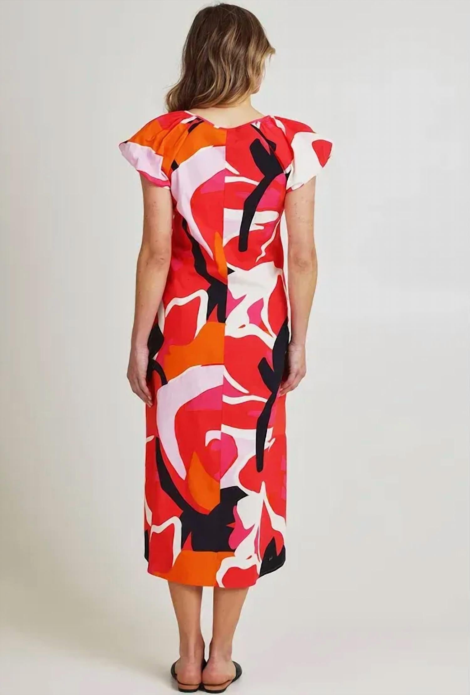 FOIL Dress Is More V-neck Dress in lush - women's dress - detail view
