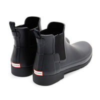 HUNTER Women's Original Refined Chelsea Rain Boots in black - women's shoe - detail view