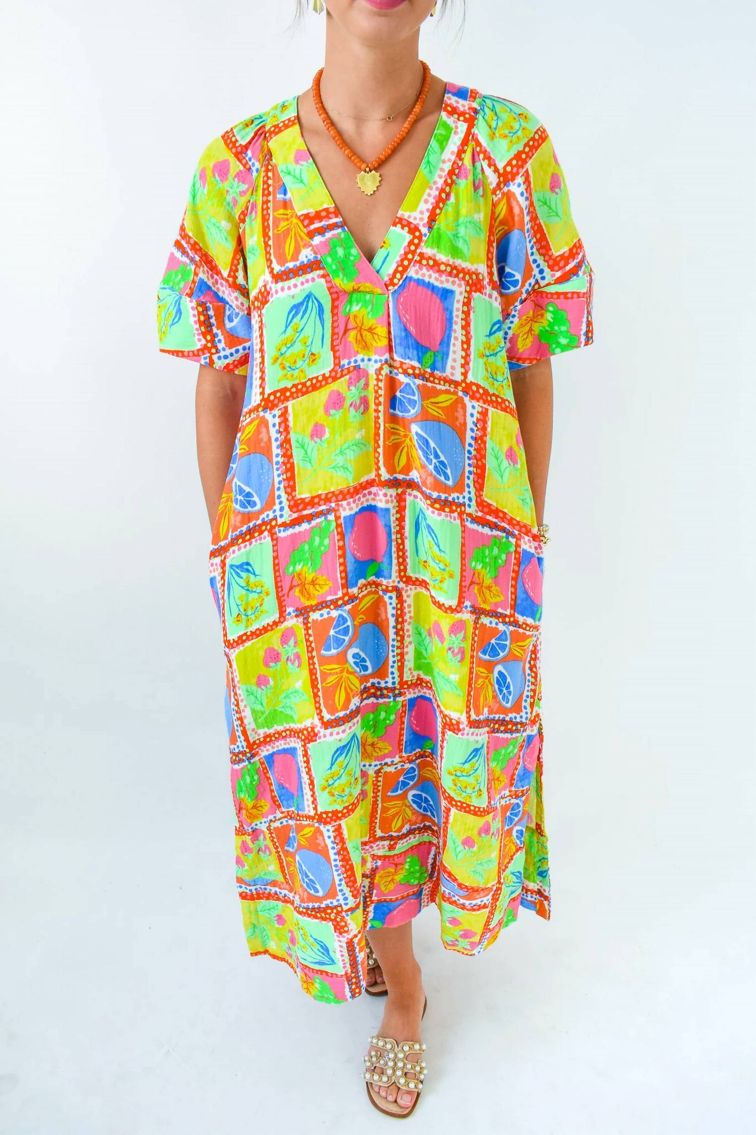 Karlie - Fruit Gauze Maxi Dress