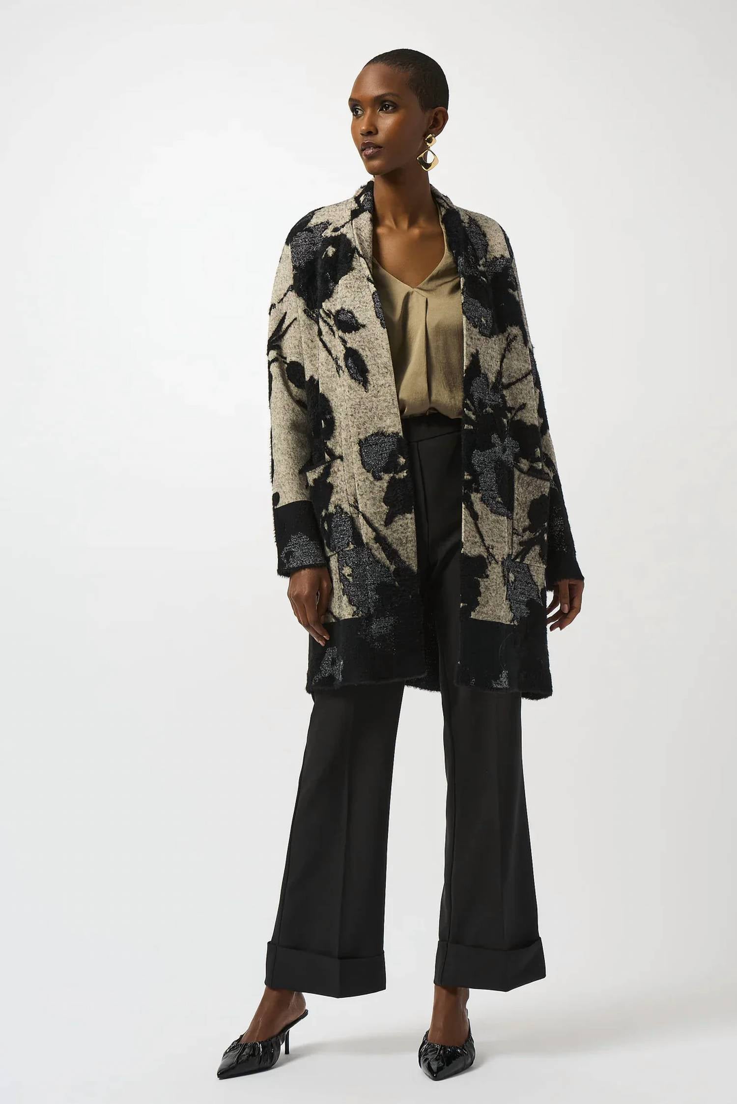Joseph Ribkoff - Floral Jacquard Cardigan Jacket