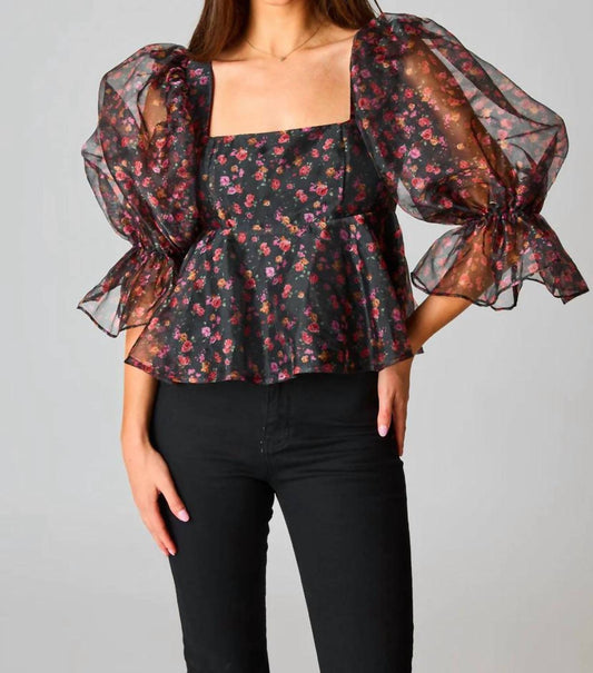 Puff Sleeve Peplum Top