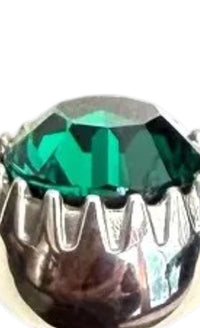 Qudo Women's London Big 10.5mm Jewelry Topper in emerald silver - women's jewelry - detail view