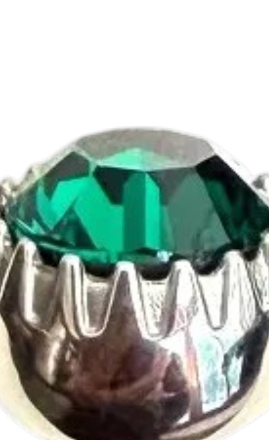 Qudo Women's London Big 10.5mm Jewelry Topper in emerald silver - women's jewelry - detail view