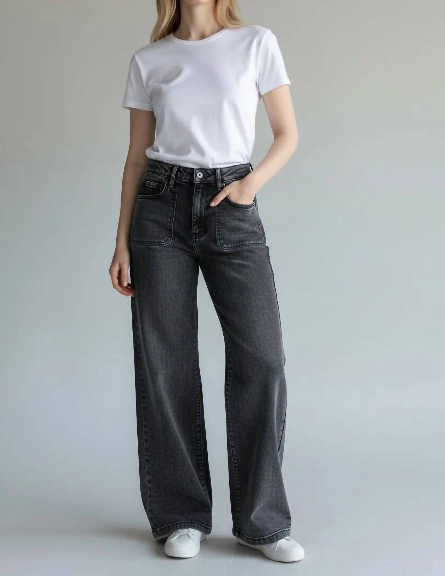 Just Black Denim - Mini Patch Pocket Jeans