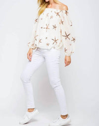 &merci Stargaze Off The Shoulder Top in ivory - women's blouse - alternate view