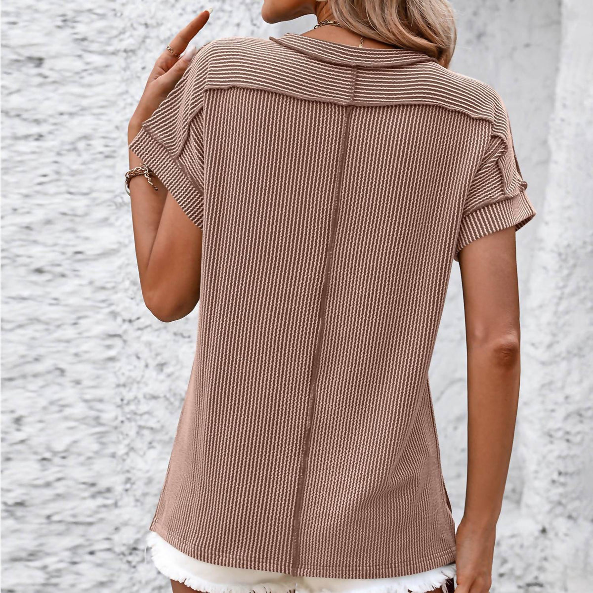 Unknown - Short Sleeve Ribbed T Shirt