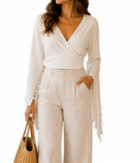 Saints & Hearts - Fringe Sleeve Vegan Suede Top