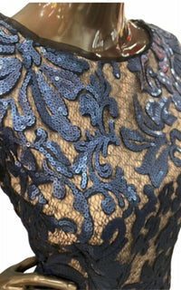 Boat neck lace dress