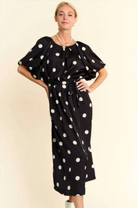 Davi & Dani - Celeste Polka Dot Midi Dress