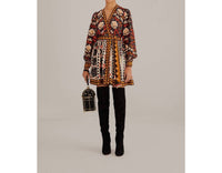 Farm Rio - Tapestry Garden V Neckline Mini Dress - Plus