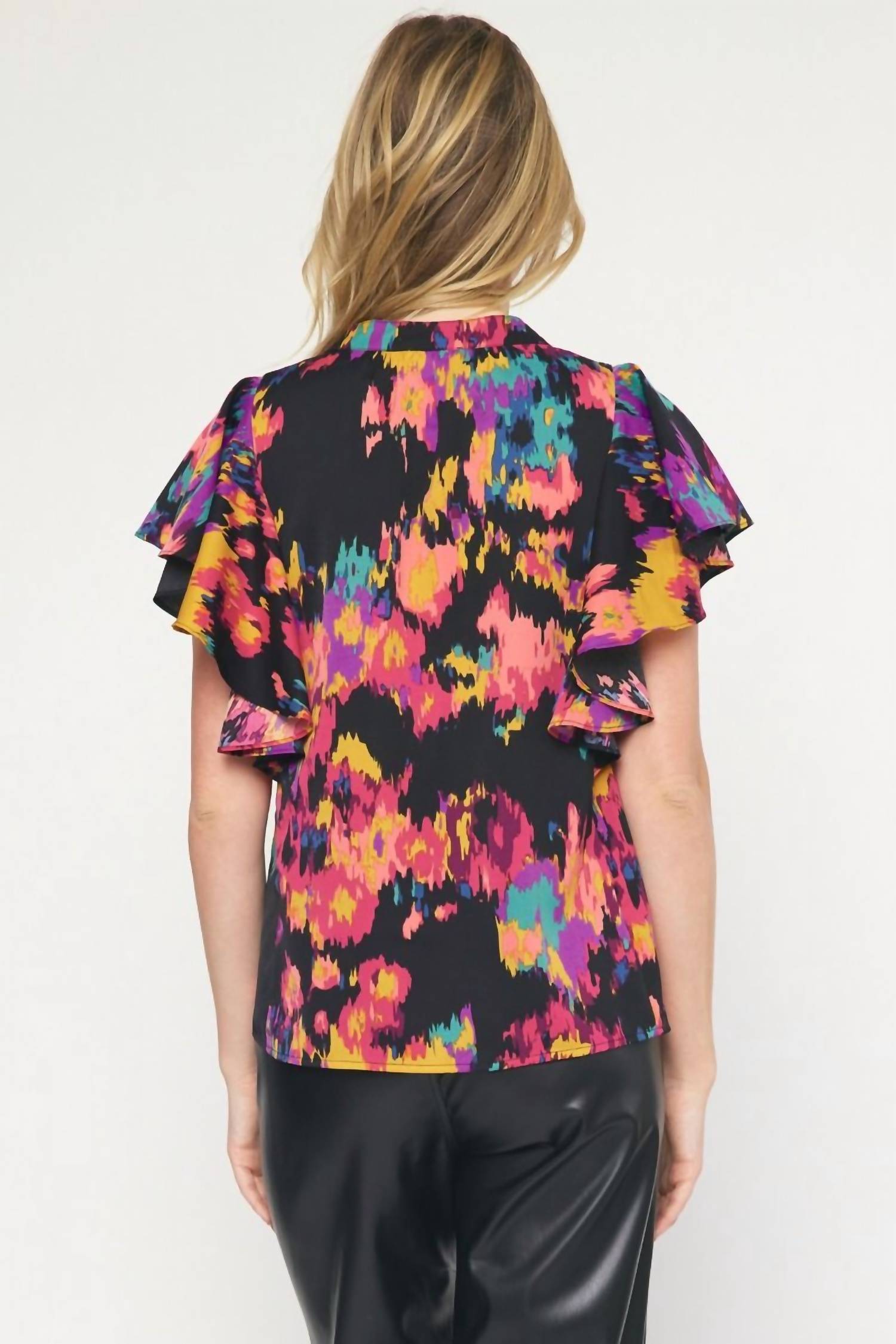 Entro - Abstract Pintuck Blouse