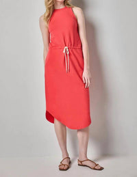 Lilla P - Women's Textured Terry Shirttail Midi Dress