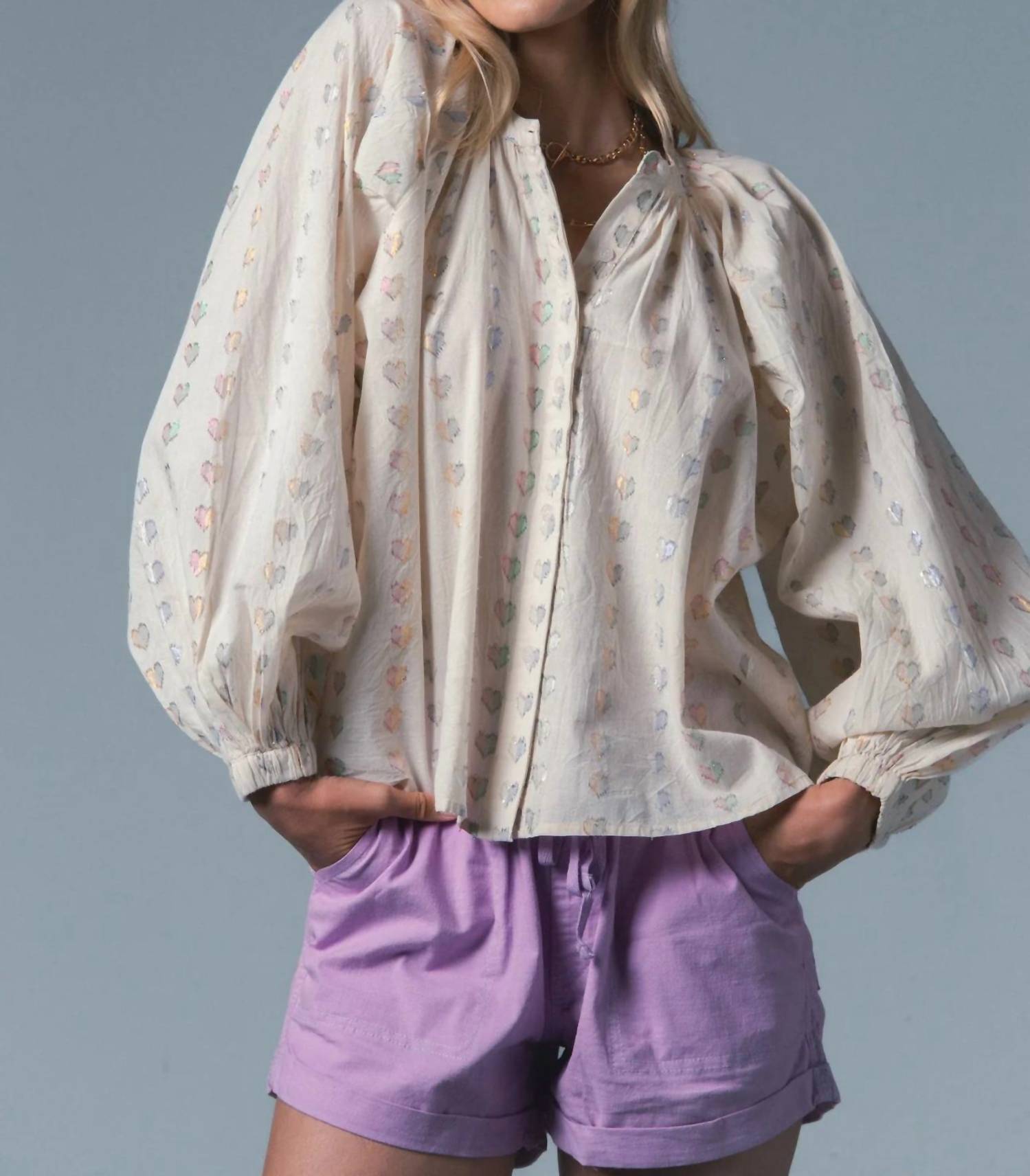 The Shirt - Lurex Hearts Minka Shirt