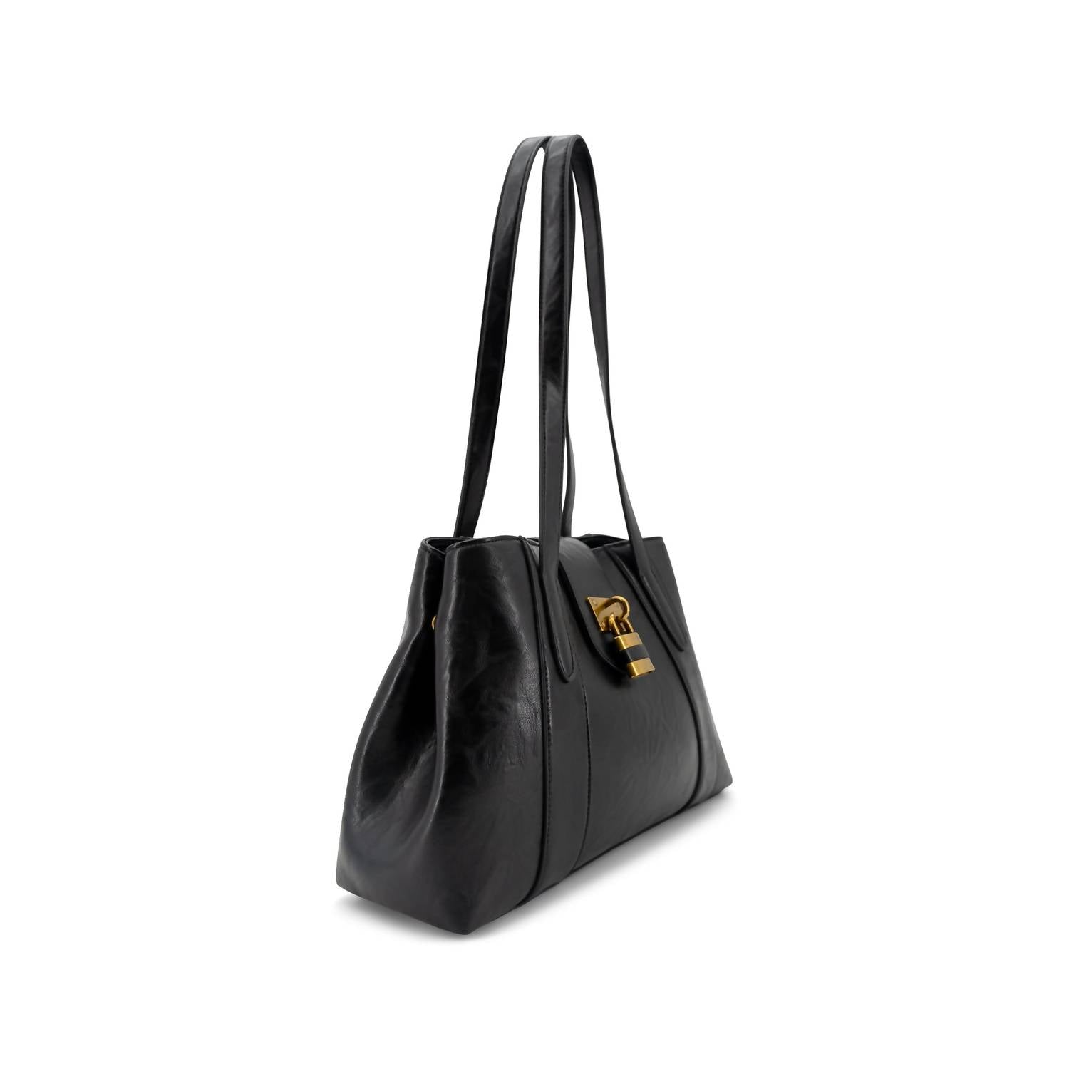 Like Dreams Women's Fiora Signature Lock Satchel in black - women's bag - alternate view