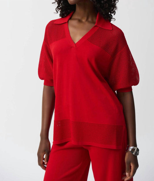 Joseph Ribkoff - Sweater Knit Pullover With Pointelle Detail