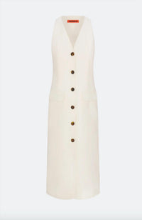 SIMON MILLER Zapata Linen Midi Dress in gesso - women's dress - view 4