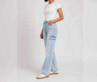 Vervet By Flying Monkey - Women's Vintage High Rise Cargo Jeans
