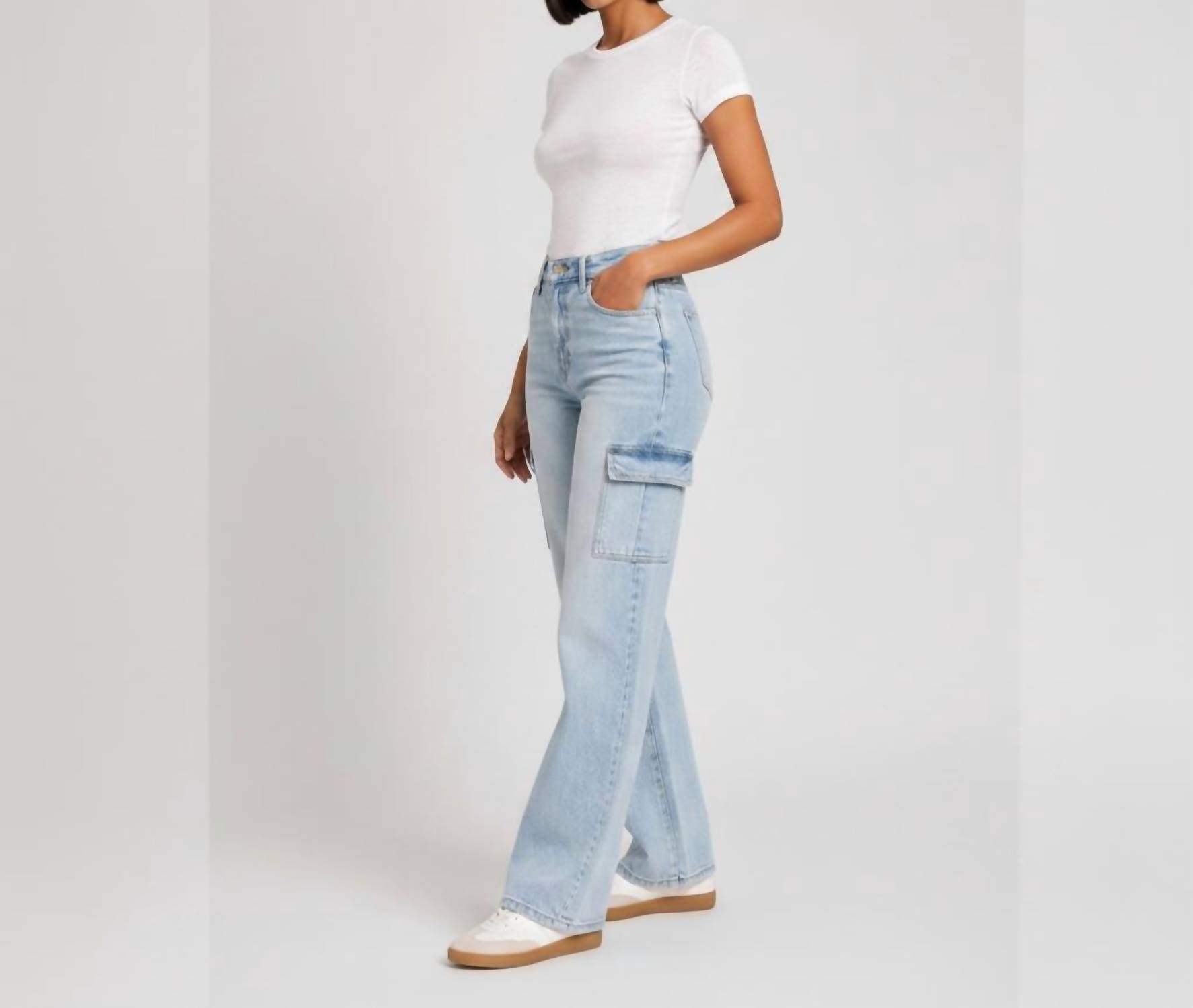 Vervet By Flying Monkey - Women's Vintage High Rise Cargo Jeans