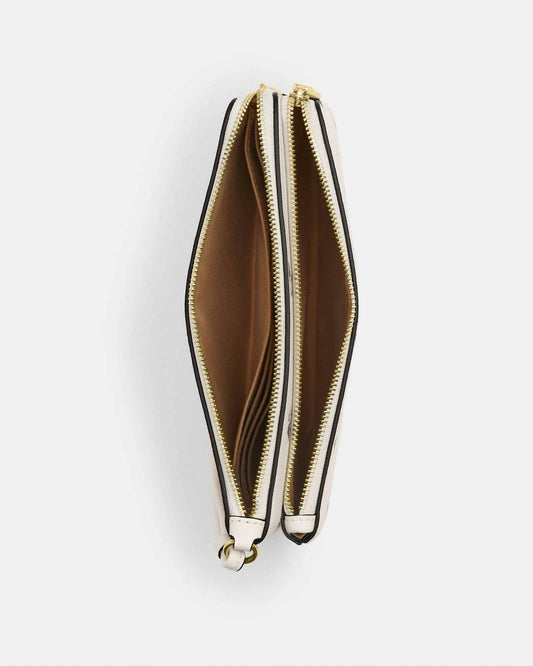 Coach - Double Zip Wallet With Heart Print Canvas