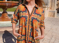 IslaPayal Rhea Midi Dress in fall garden - women's dress - alternate view