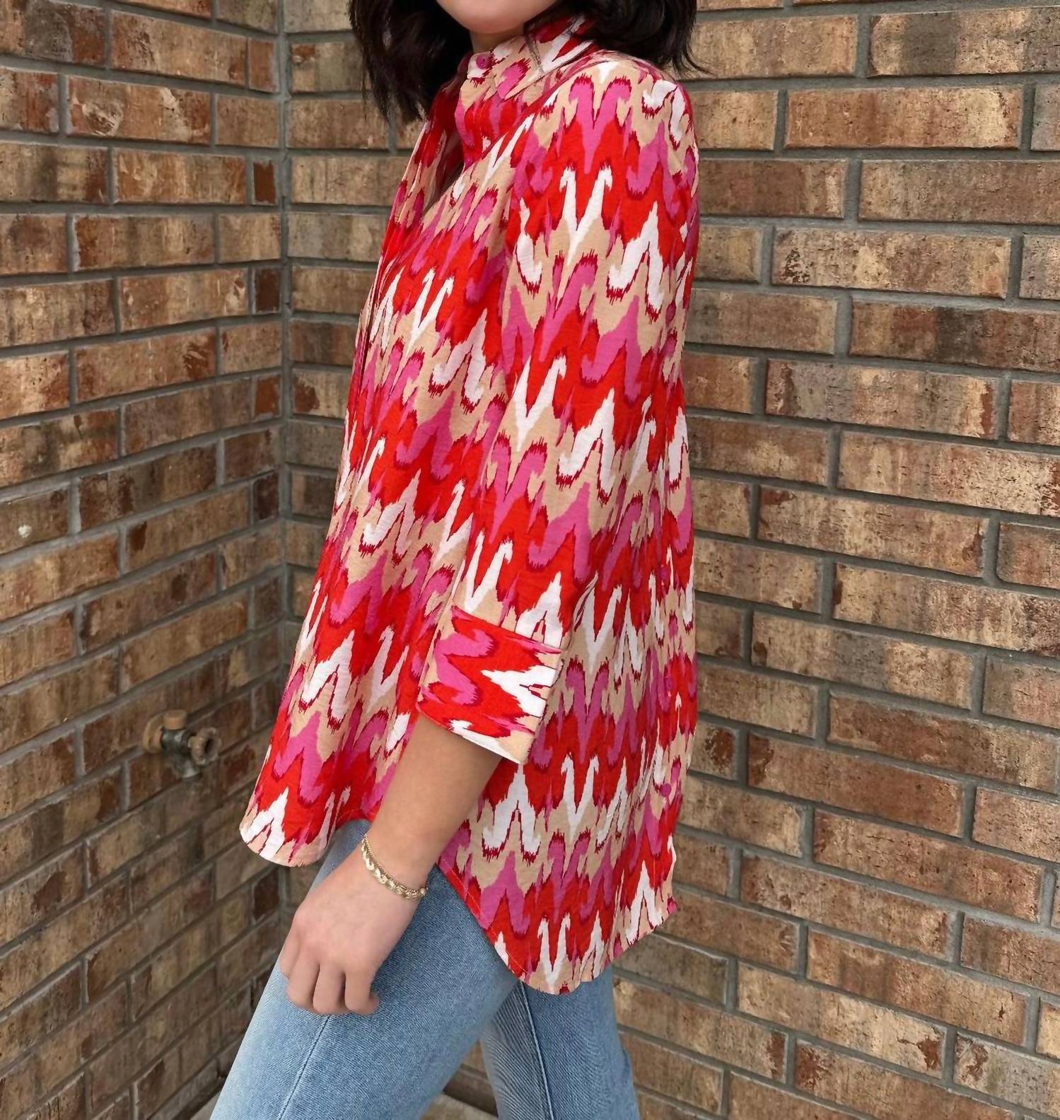Boho Chic - Chevron Button Up Shirt