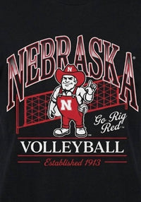 Gameday Social Men's Nebraska Volleyball Comfort Cuff Tee in black - men's t-shirt - detail view