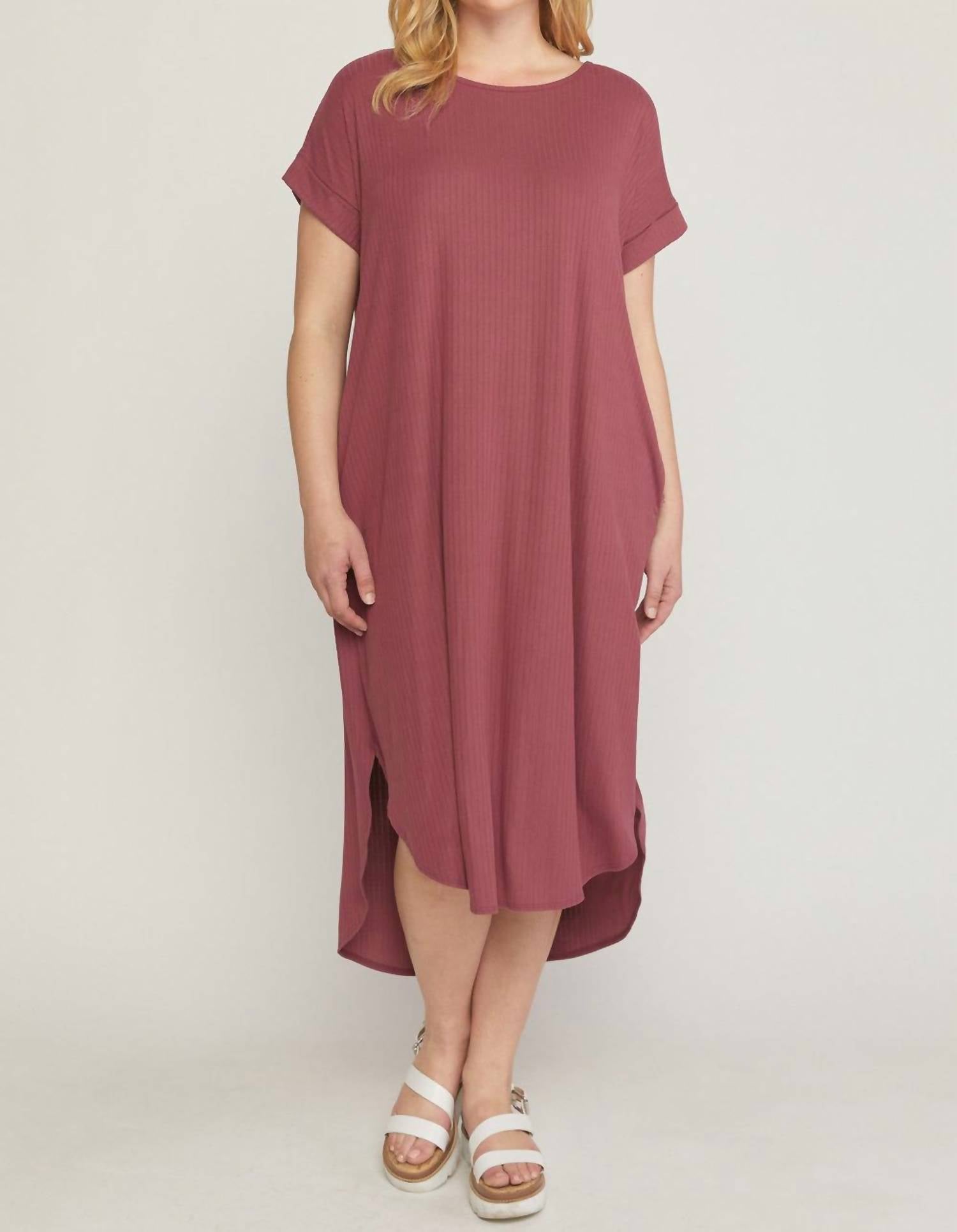 Entro - Ribbed Pocket Midi Dress