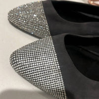 Schutz - Women’s Gemma Pointed Toe With Diamonds Ballet Flats