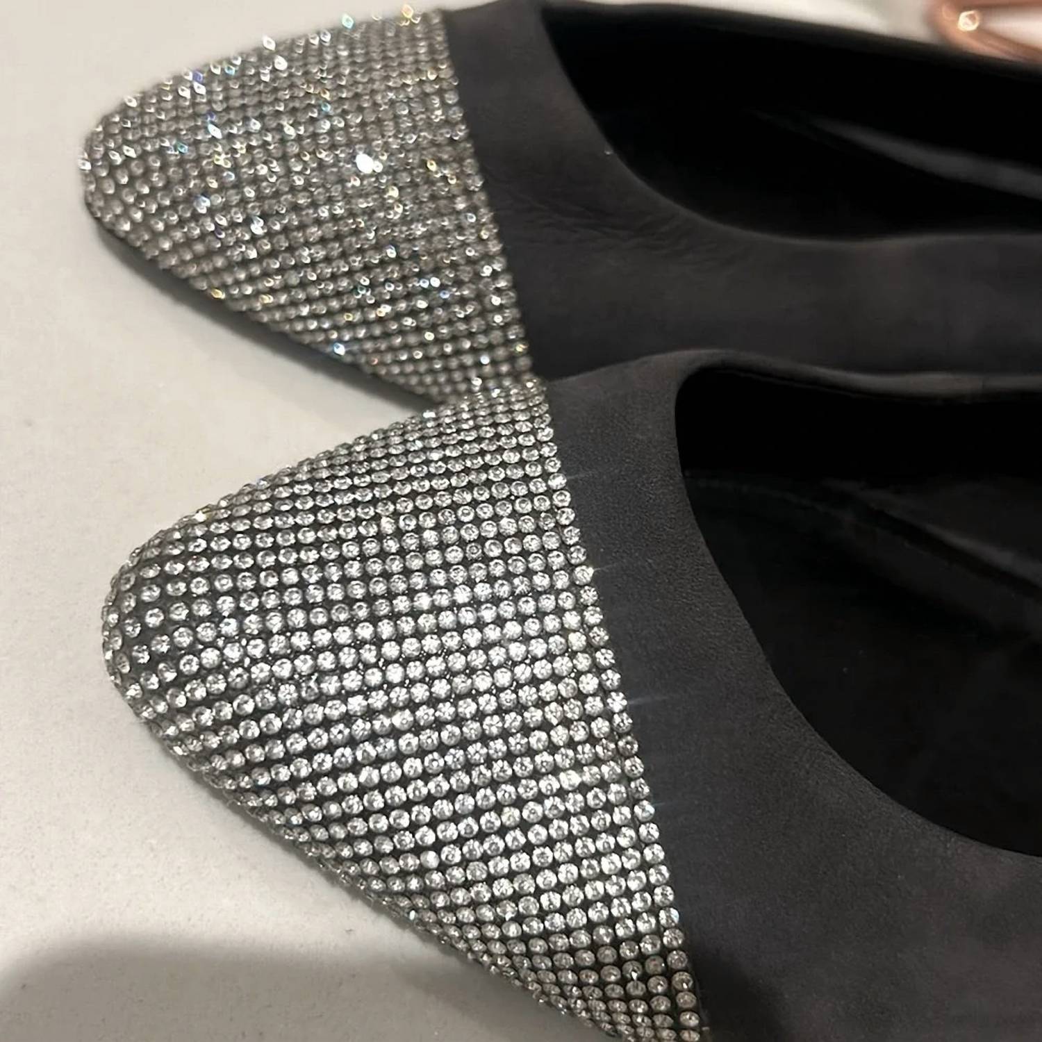 Schutz - Women’s Gemma Pointed Toe With Diamonds Ballet Flats